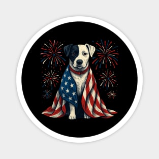 Patriotic PitBull 4th of July Fireworks Magnet